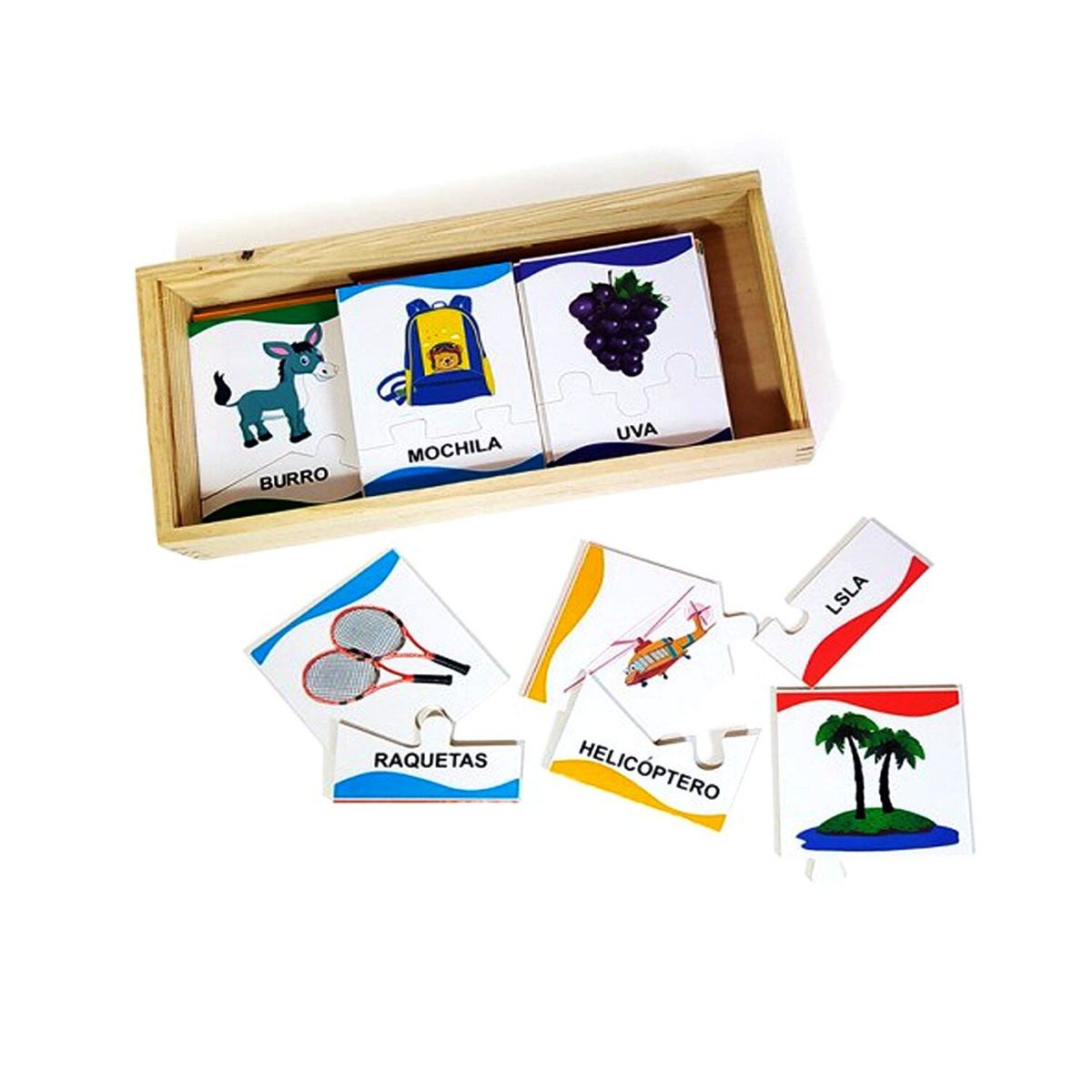 JP SOPORTECOM - Juego Cartillas Aprendamos a Leer de Madera