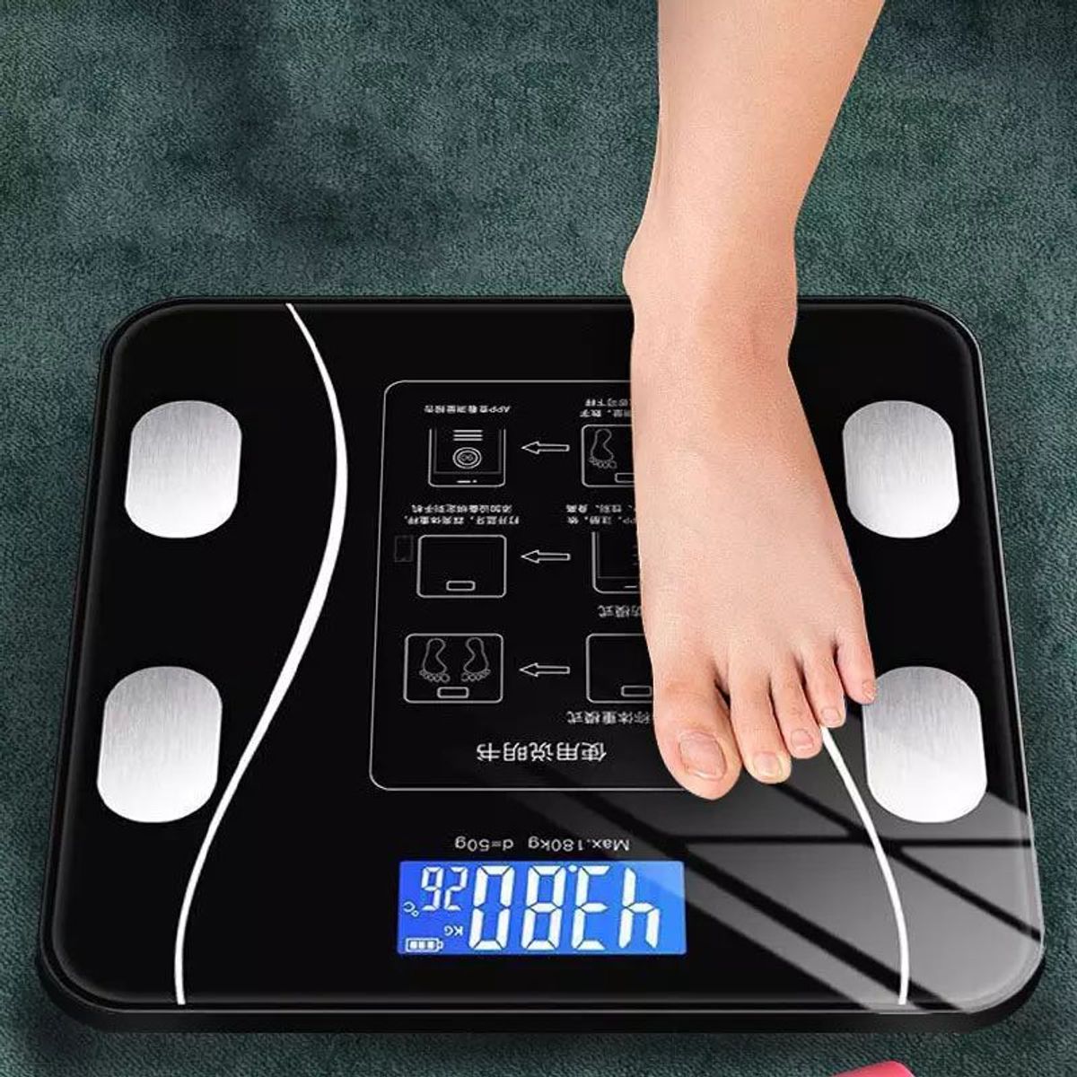 GENERICO - Balanza Digital Bluetooth Smart Controla Peso Grasa Corporal - Negro