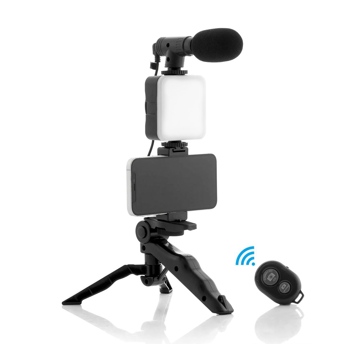 KREED - Kit Vlogging Recargable Luz LED Trípode y Micrófono - Video Making