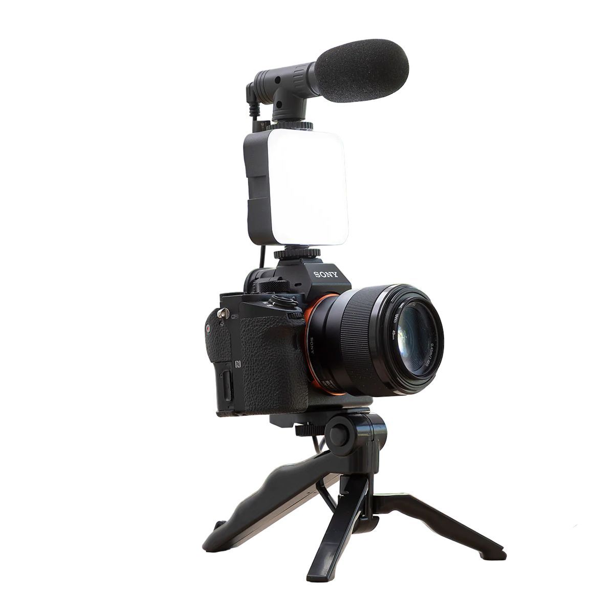 KREED - Kit Vlogging Recargable Luz LED Trípode y Micrófono - Video Making