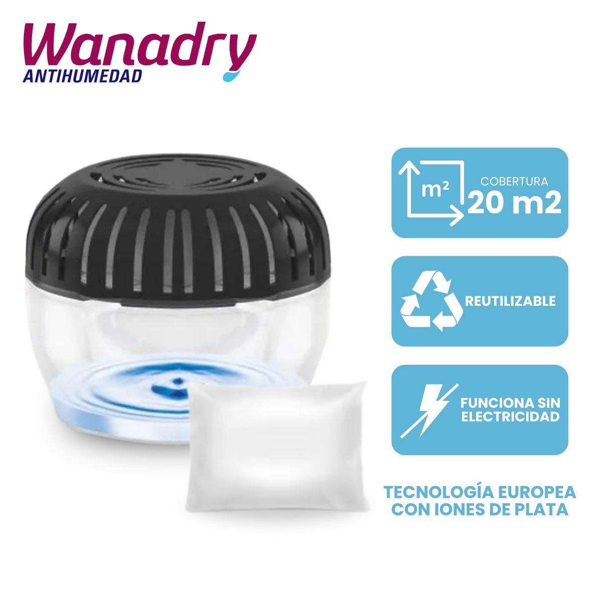 GENERICO - Absorbente de humedad WANADRY + 1 saquito 450gr.