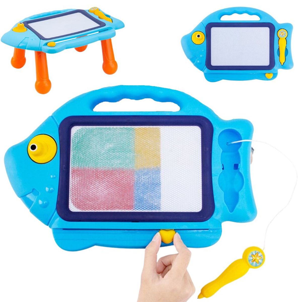 MINARI - Pizarra FISH MesitaTablero Didáctico de Dibujo para Niños