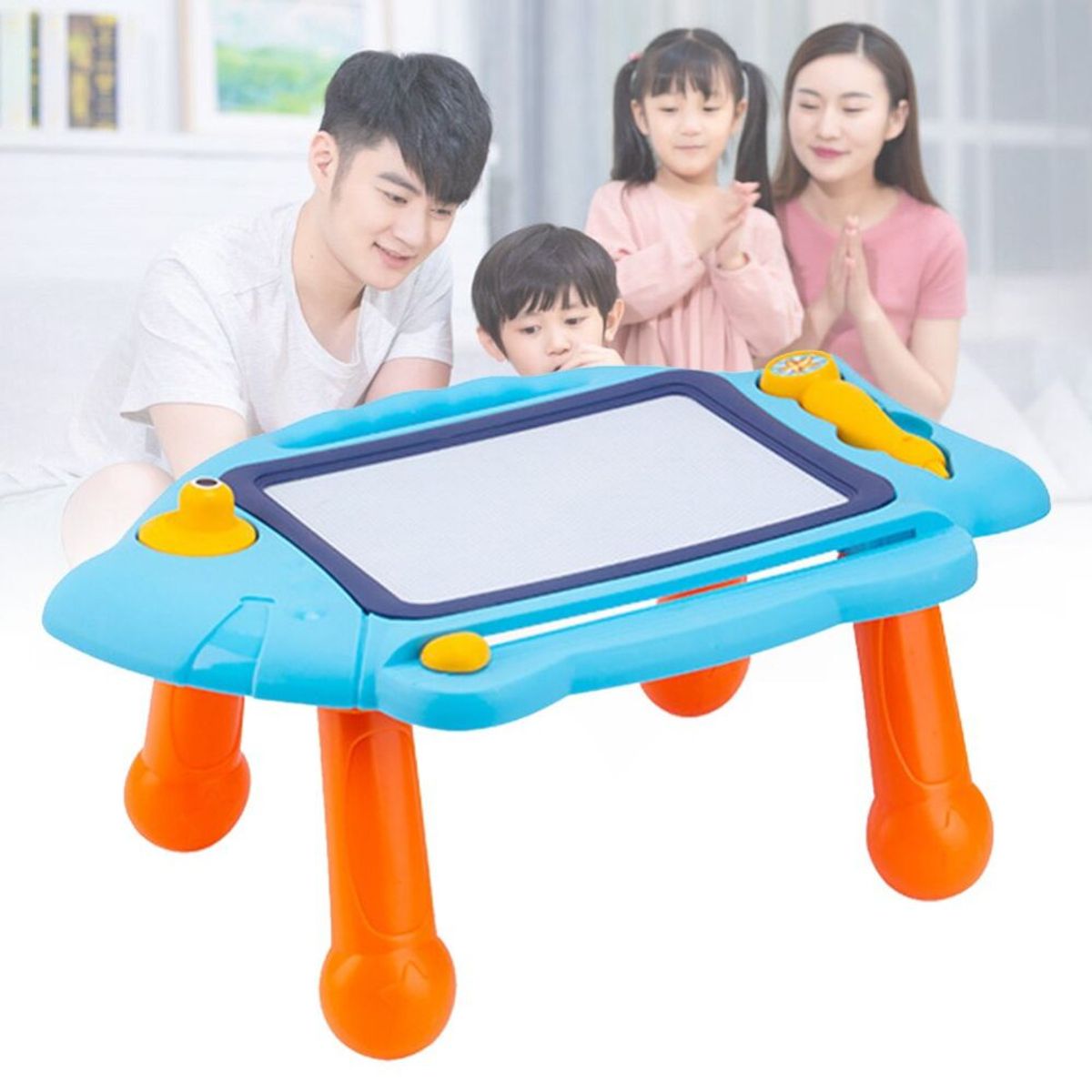 MINARI - Pizarra FISH MesitaTablero Didáctico de Dibujo para Niños