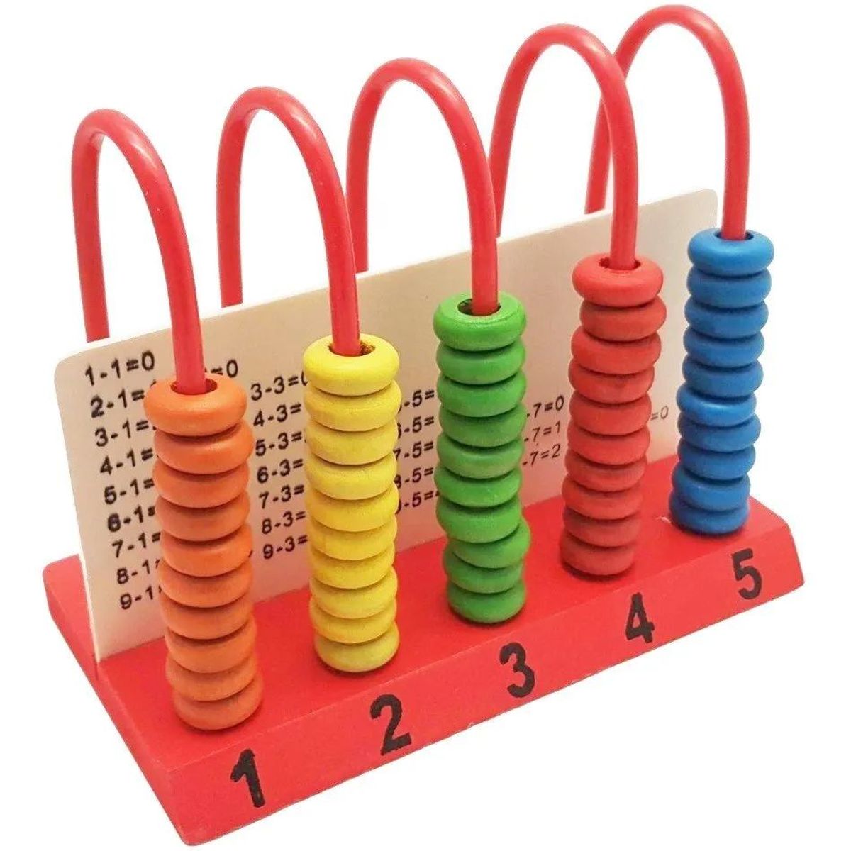 GENERICO - Juguete Educativo Matemático Ábaco Vertical de 5 columnas