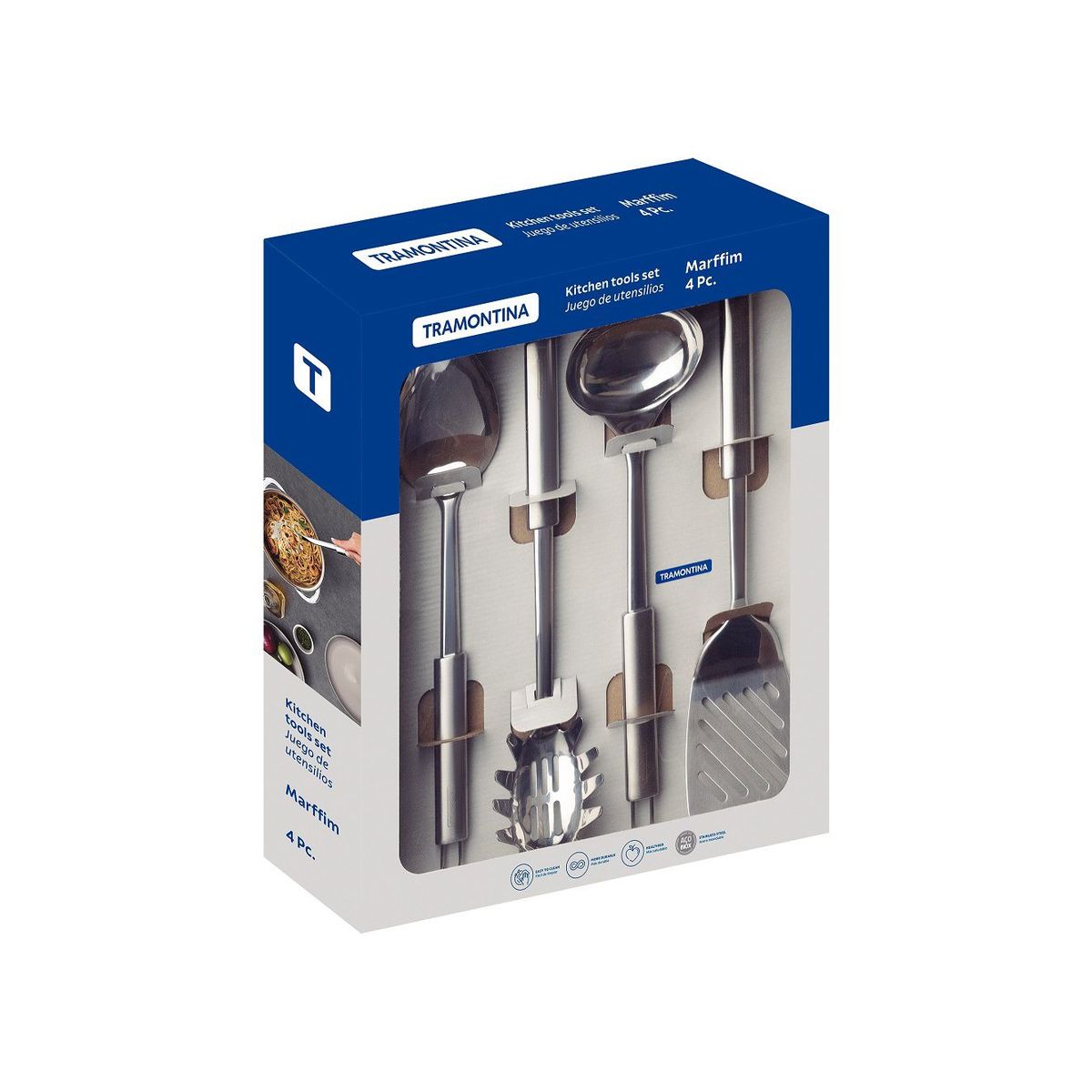 TRAMONTINA - Utensilios 4 Piezas Acero inoxidable Tramontina