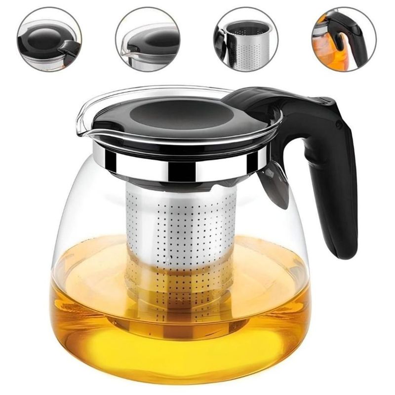 MINARI - Tetera de Vidrio para Infusiones con Filtro 1100ml