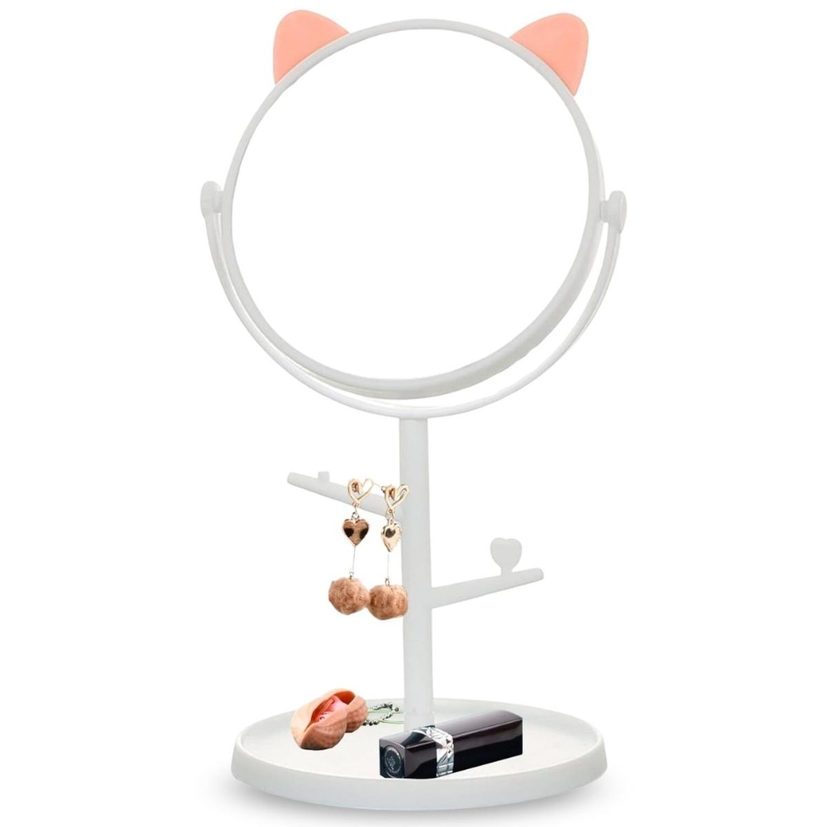 MINARI - Espejo Joyero de Tocador en Forma de Gatito Blanco 327E