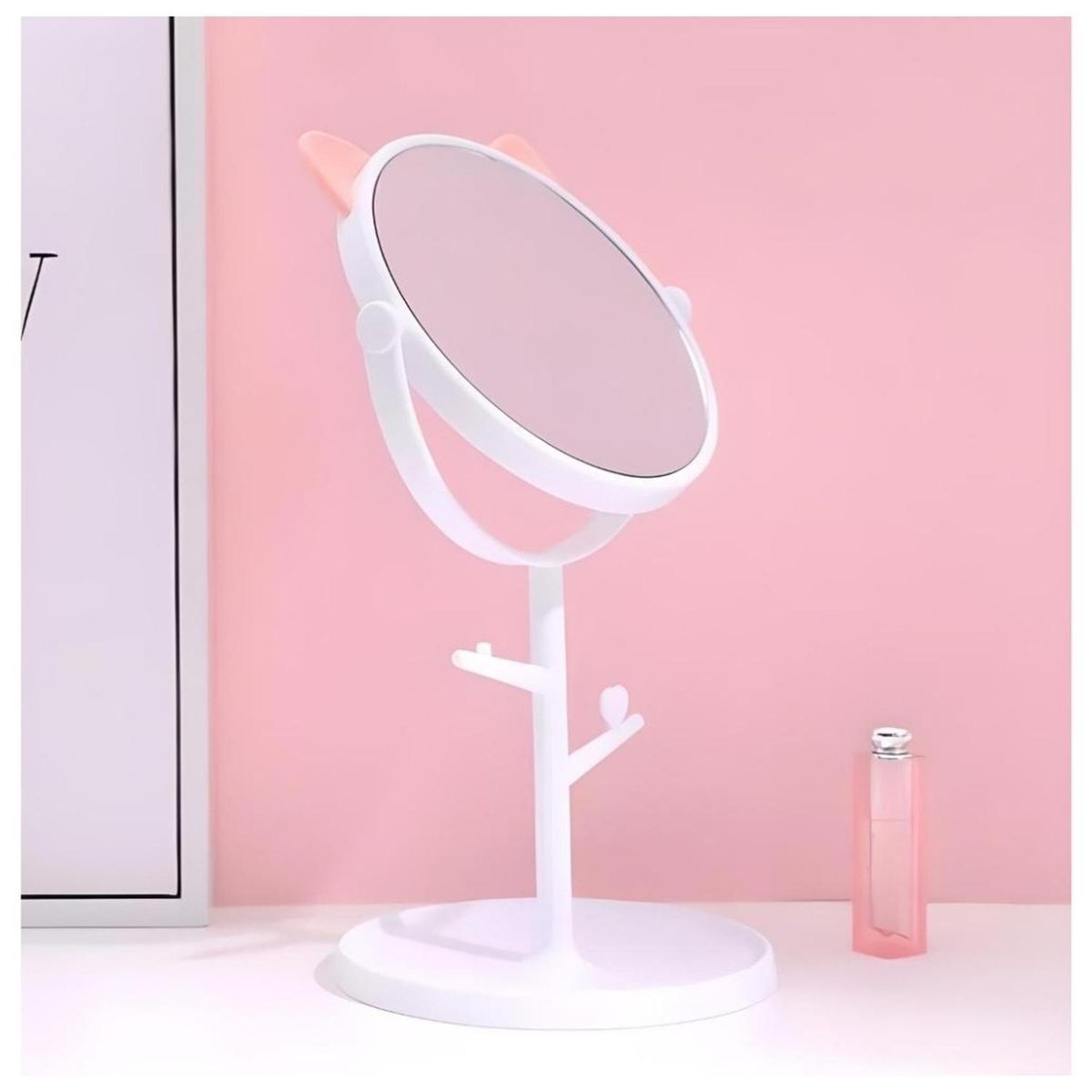 MINARI - Espejo Joyero de Tocador en Forma de Gatito Blanco 327E