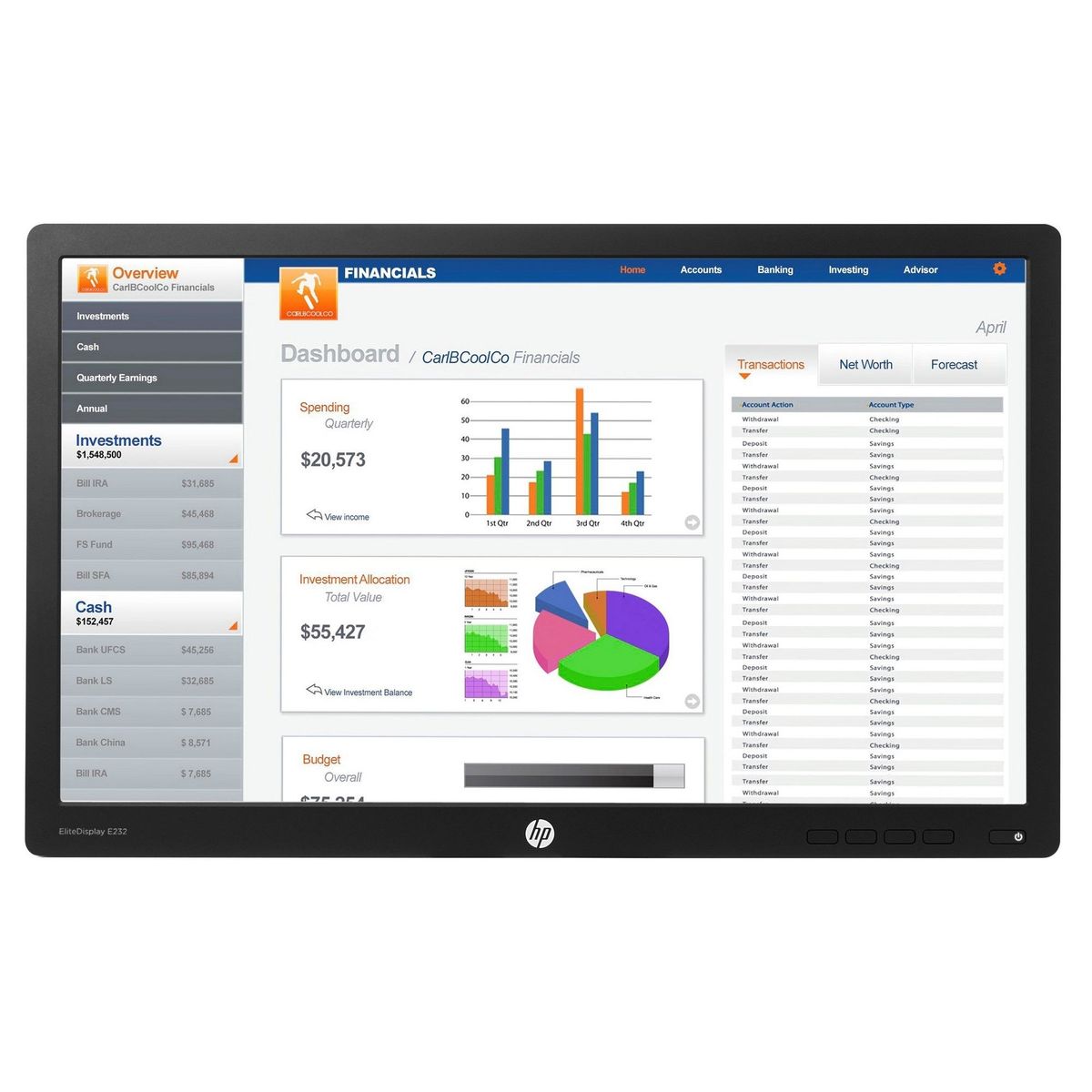 HP - Monitor HP EliteDisplay E232 VGA HDMI DisplayPort Sin Stand - N2Q02AA