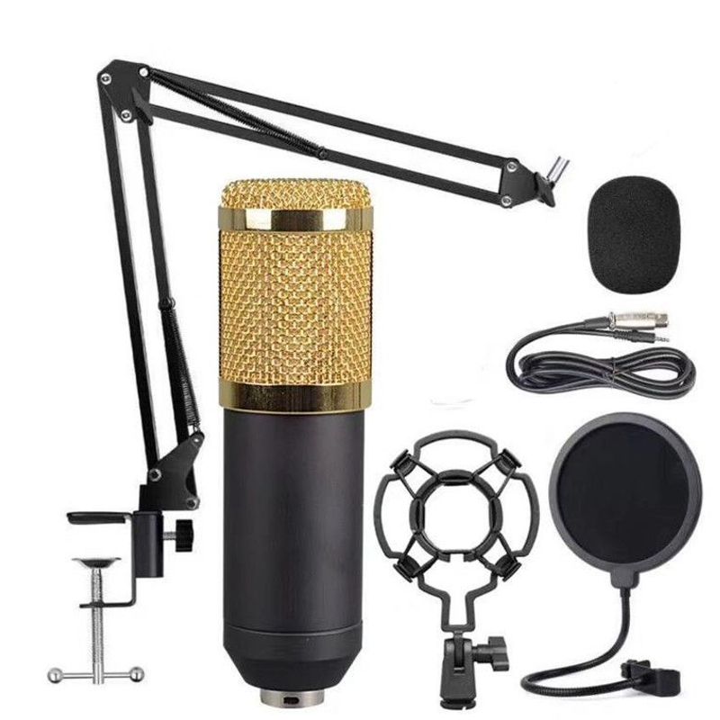GENERICO - Kit Microfono Condensador Profesional con Brazo Soporte Antipop BM800U