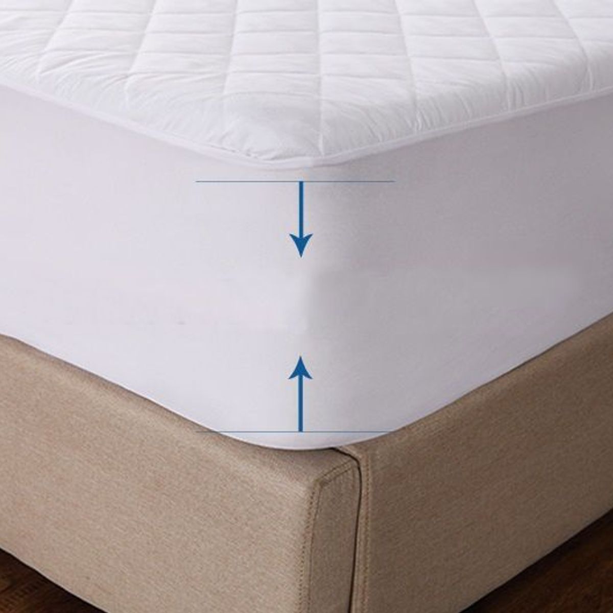 GENERICO - Protector de colchón Acolchado tamaño 2 plazas Blanco