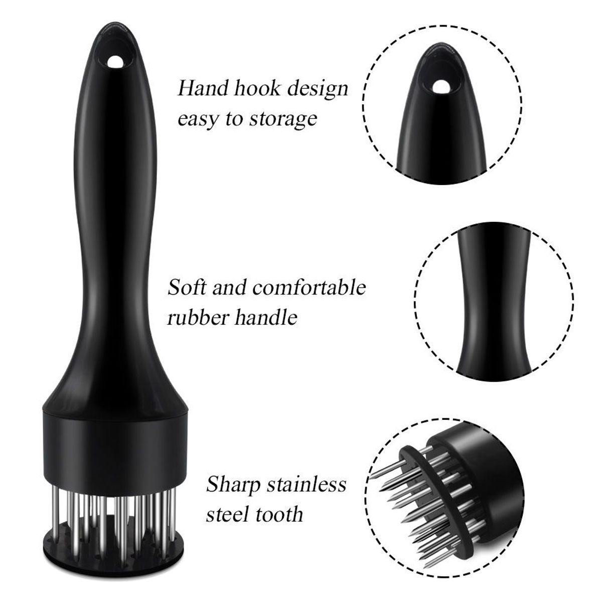 MEGIMPERU - Ablandador de Carne 16 Puntas de Acero