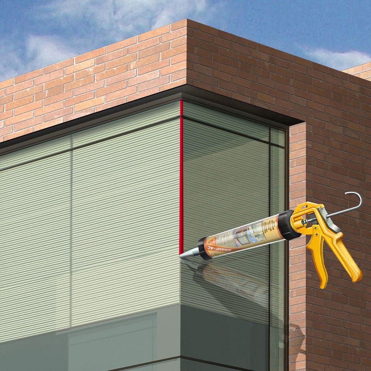 SIKA - Silicona acética para vidrios Sikasil AC transparente x 280 ml