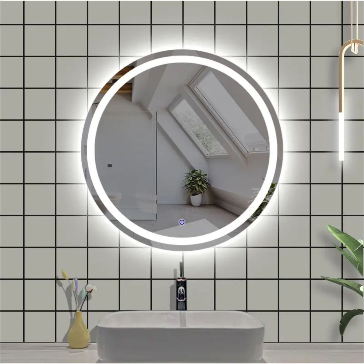 OEM - Espejo LED Touch circular 60 cm BESCU Luz blanca