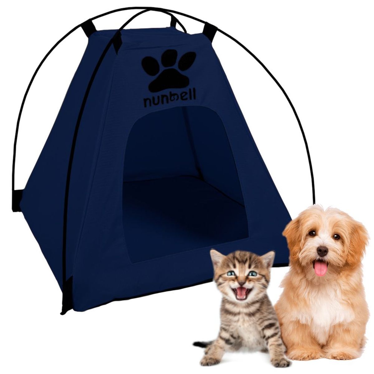 GENERICO - Casa Carpa Plegable Portátil Perro Gato Mascotas Azul
