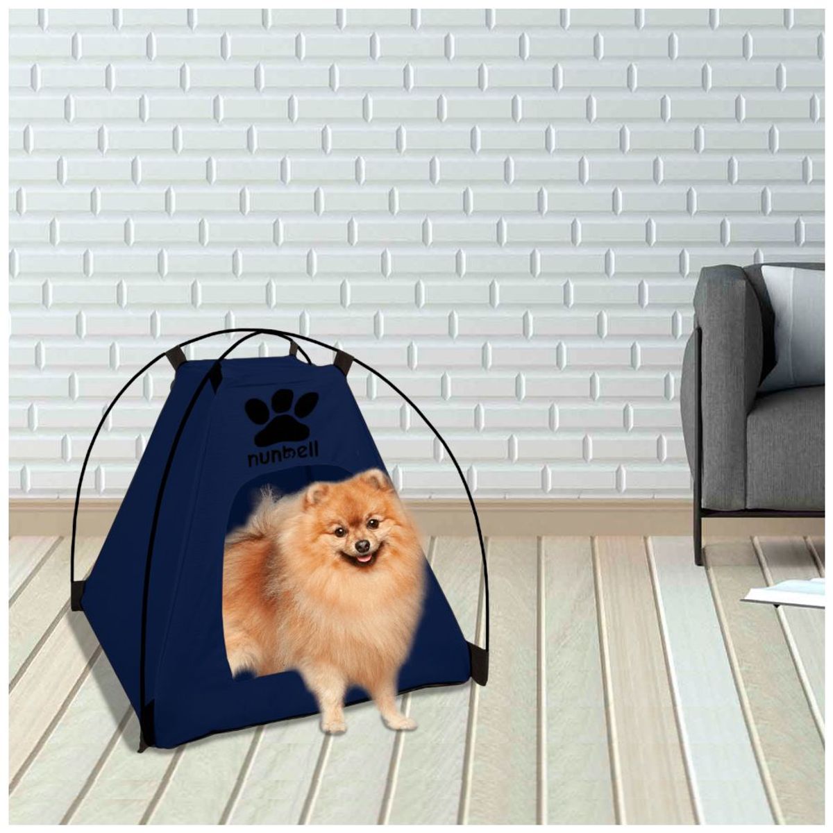GENERICO - Casa Carpa Plegable Portátil Perro Gato Mascotas Azul