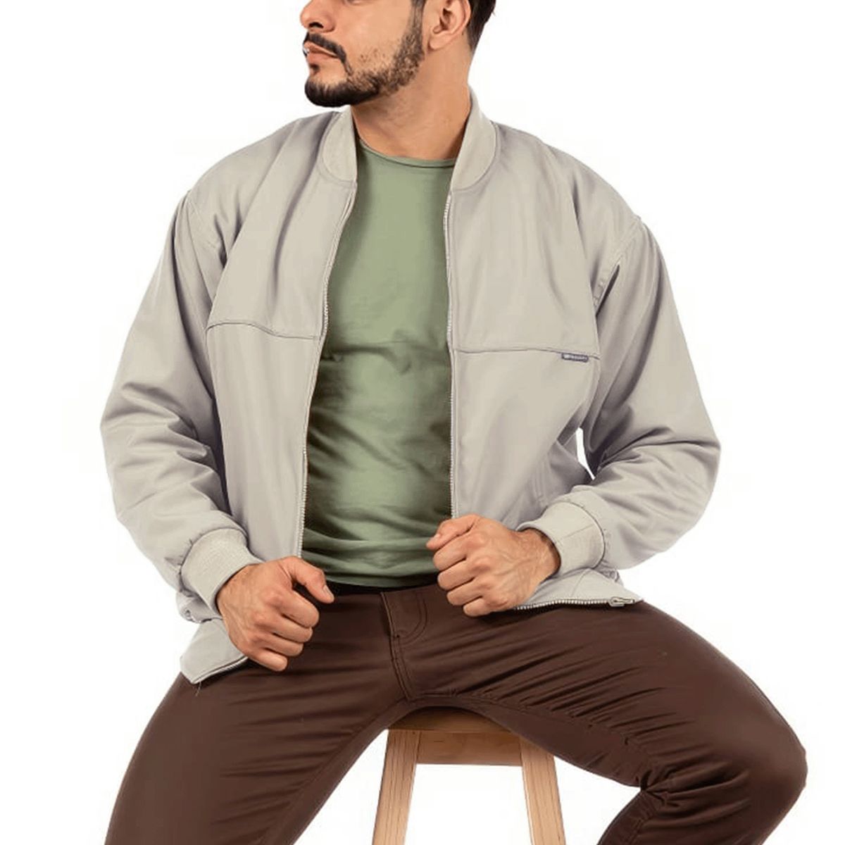 KAEROSHY - Casaca Legant Hombre Cuello Tejido - Beige