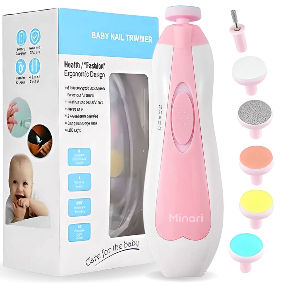 MINARI - Lima Cortaúñas para Bebés Limador de Uñas Eléctrico RS 193C
