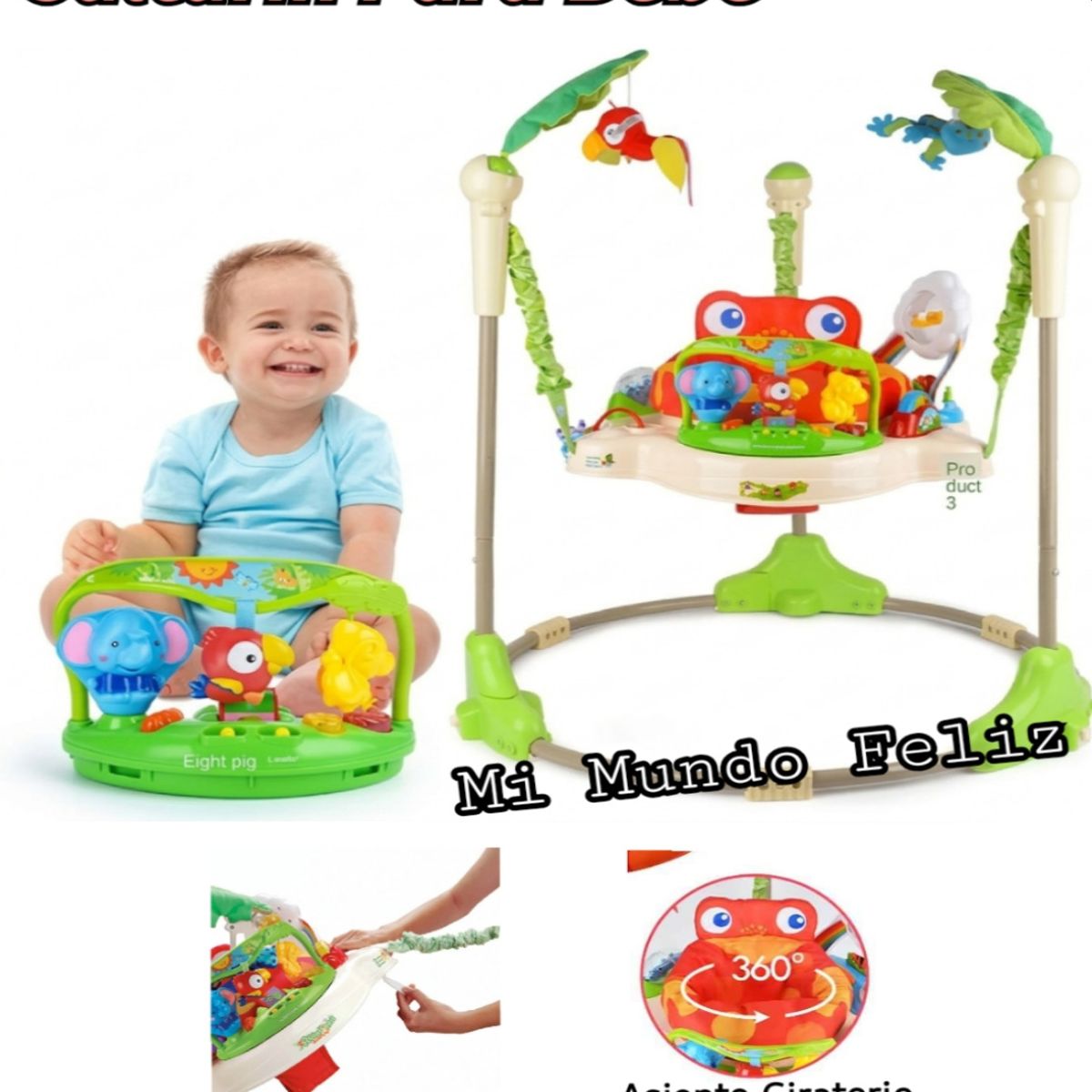 IDEAL - Saltarin para Bebe Asiento Giratorio Jumper Musical