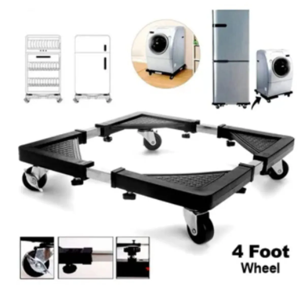 GENERICO - Soporte Base Metal Movible con Ruedas para Lavadora y Refrigeradora