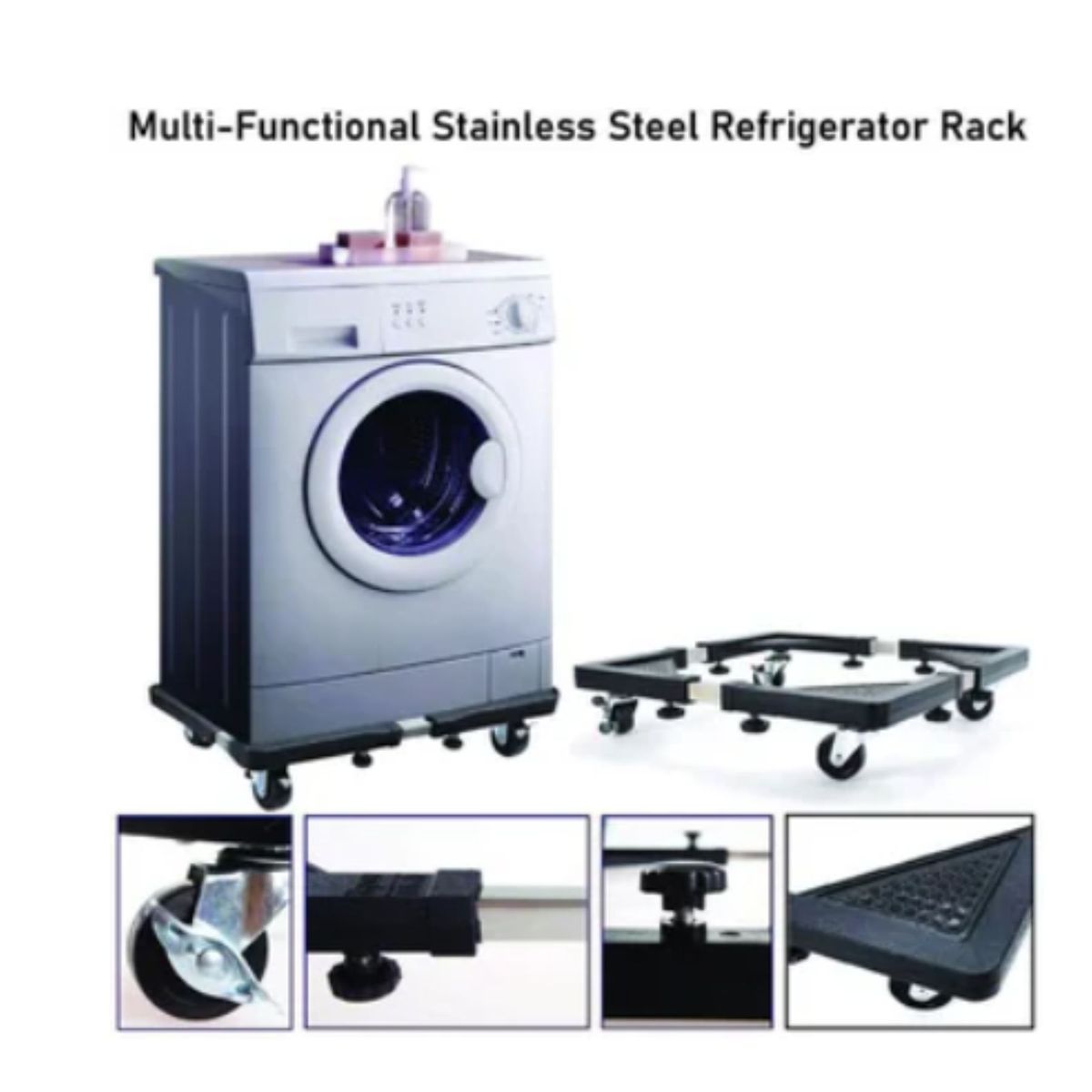 GENERICO - Soporte Base Metal Movible con Ruedas para Lavadora y Refrigeradora