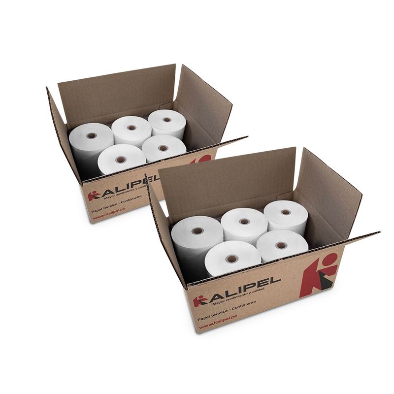KALIPEL - Papel Termico 10 Rollos Contometro 80x80mm KALIPEL
