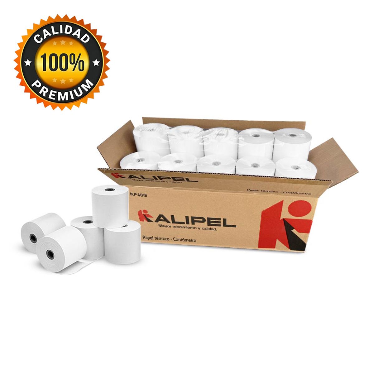 KALIPEL - Papel Termico 20 Rollos Contometro 80x80mm 48gr KALIPEL