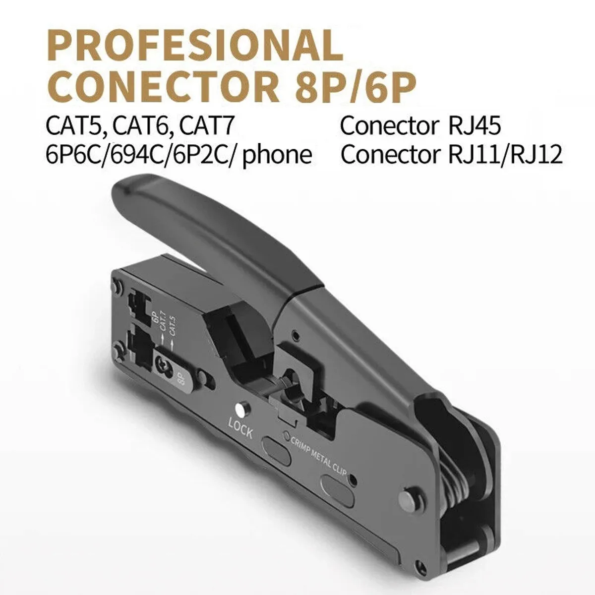 OEM - Crimpeador Crimpeadora Crimping Pass Through RJ45 Cat5e Cat6 Cat7