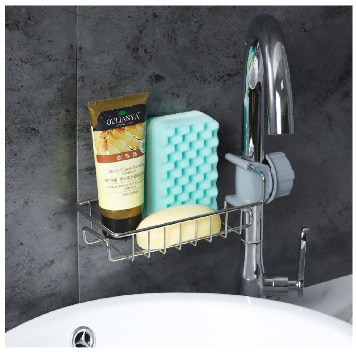 MINARI - Escurridor Porta Esponjas Jabonera para Lavadero de Cocina Baño 75V