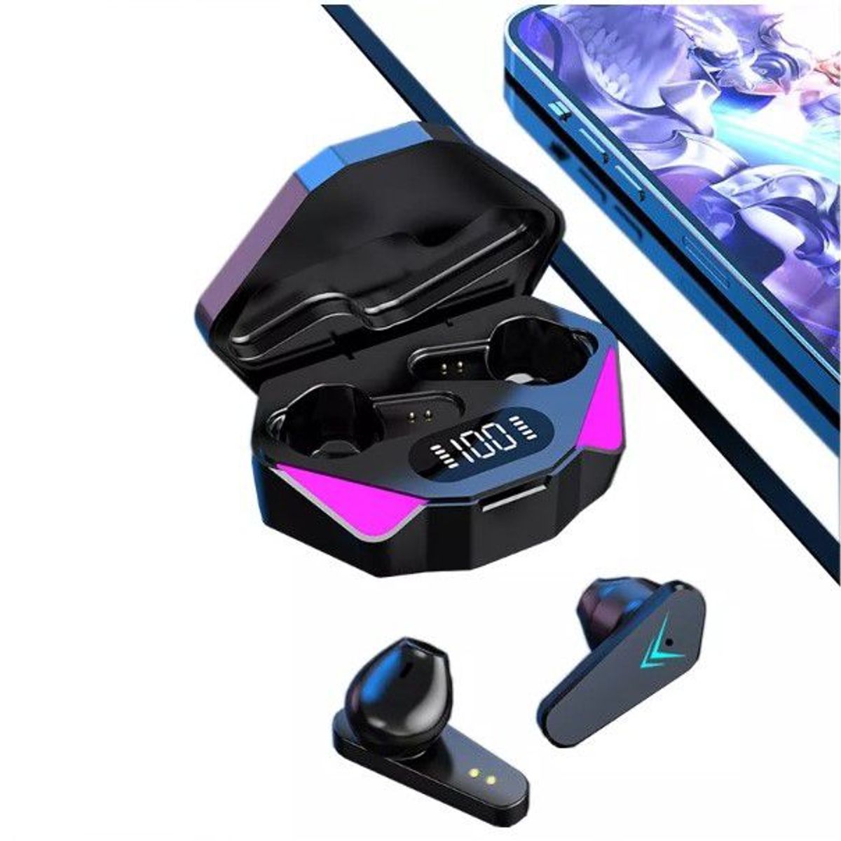 OEM - Audífono Bluetooth 5.2 RGB - TWS-J-X15