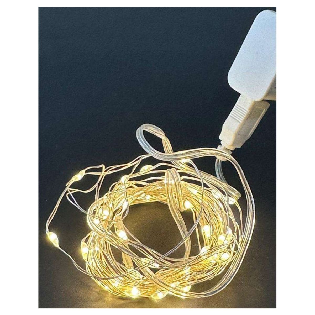 FLORIPA - Cable Led Con 100 Luces Blanco Cálido Usb Cv843 FLORIPASTORE