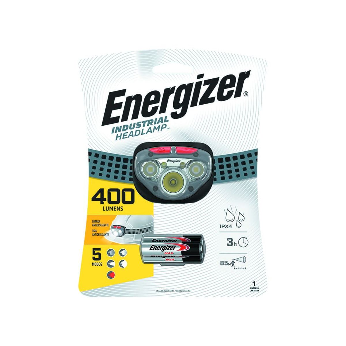 ENERGIZER - Linterna Energizer Frontal 400 Lumens, Mineria, Campo
