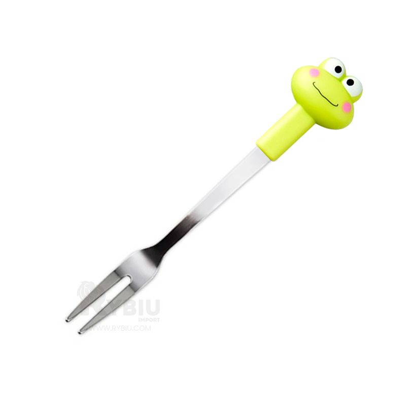 GENERICO - Set de Mini Tenedores de Diseño de Animalitos Sapo Verde Lima