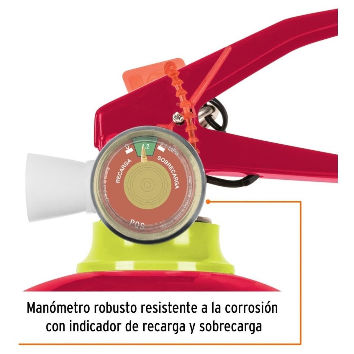 TRUPER - Extintor Portatil  Recargable 1 Kg, Polvo Tipo ABC, Truper