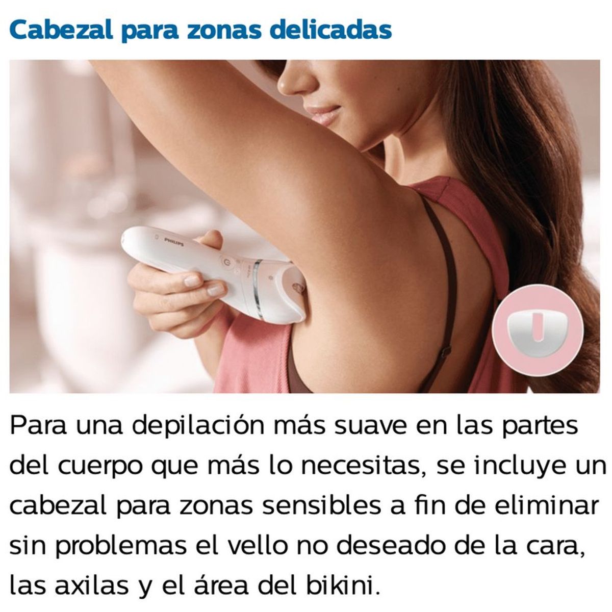 PHILIPS - Depiladora Inalambrica Resistente al Agua 6 Accesorios Philips  BRE715.