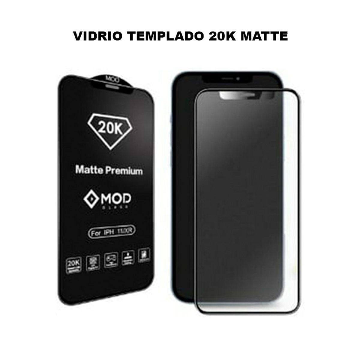 GENERICO - Mica for iPhone 7 Plus Protector de Pantalla Black 20K Mate Antishock