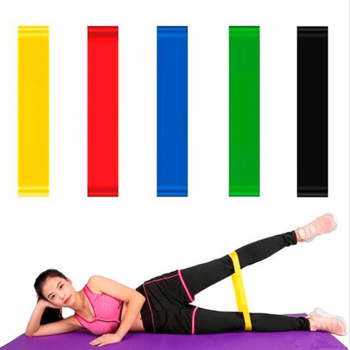 MINARI - Set de 5 Ligas Elásticas de Resitencia para Yoga B5