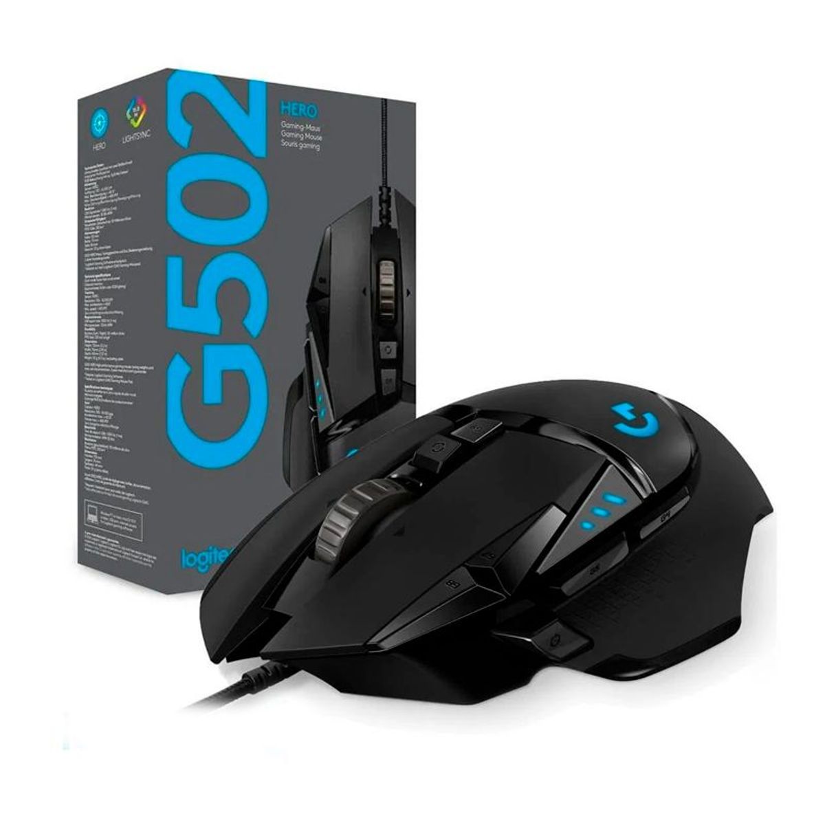 LOGITECH - MOUSE LOGITECH G502 HERO 16000 DPI RGB BLACK (910-005469)