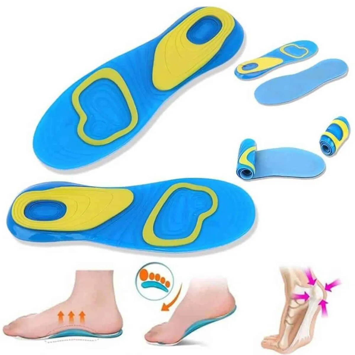 MEGIMPERU - Plantillas de Gel para Descanso para Hombre