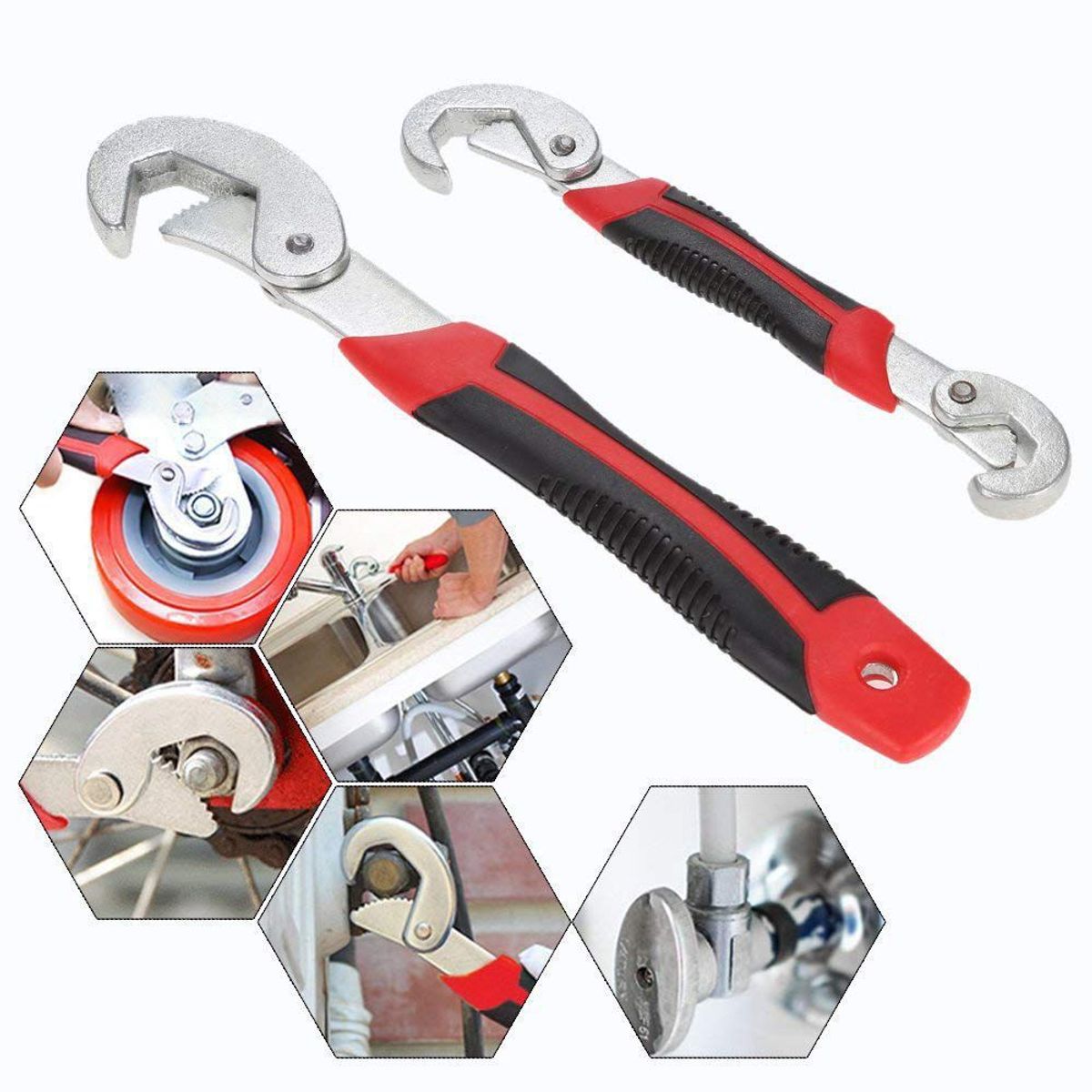OEM - Juego De 2 Llaves Para Tubo Tuercas Tornillo Multiusos Snap And Grip