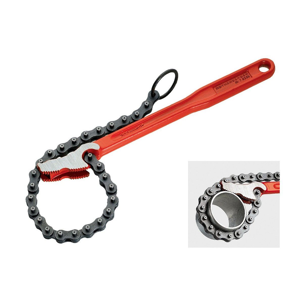 OEM - Llave Cadena Universal Inglesa de Extraccion Ajustable Rojo