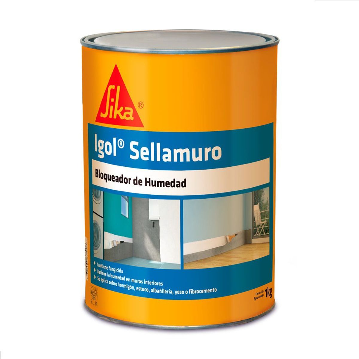 SIKA - Revestimiento Impermeabilizante de Humedad Sika Igol Sellamuro x 1 Kg
