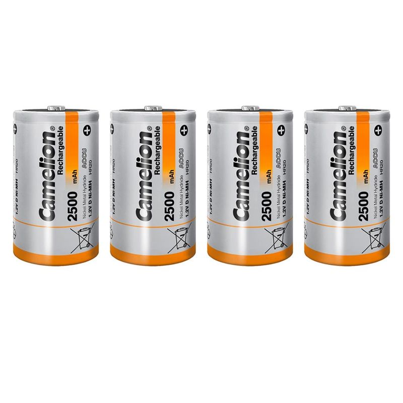 CAMELION - Pilas Camelion Tipo C Recargables 2500mah 4 unidades