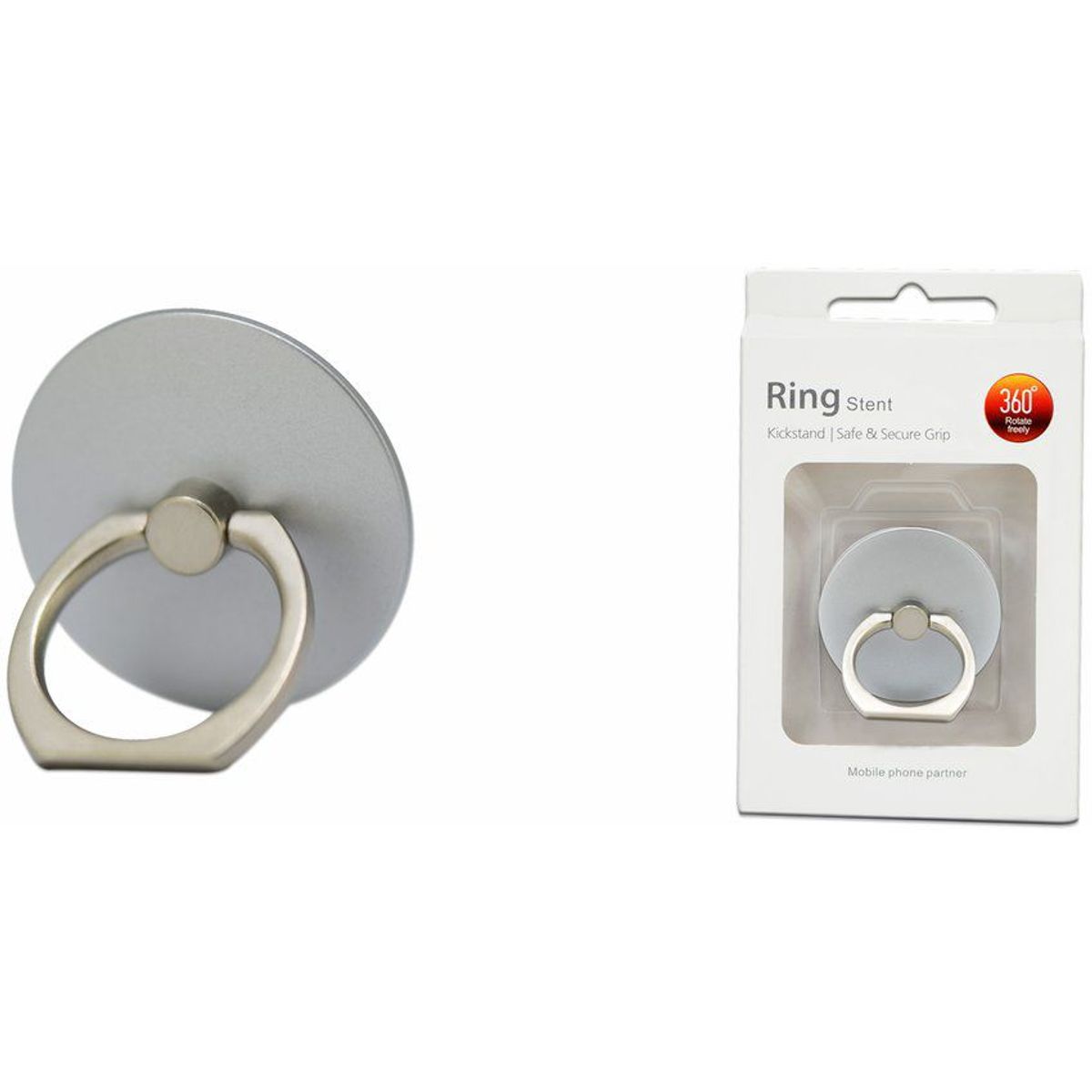 GENERICO - Ring phone ring grip holder celular tablet circulo plata