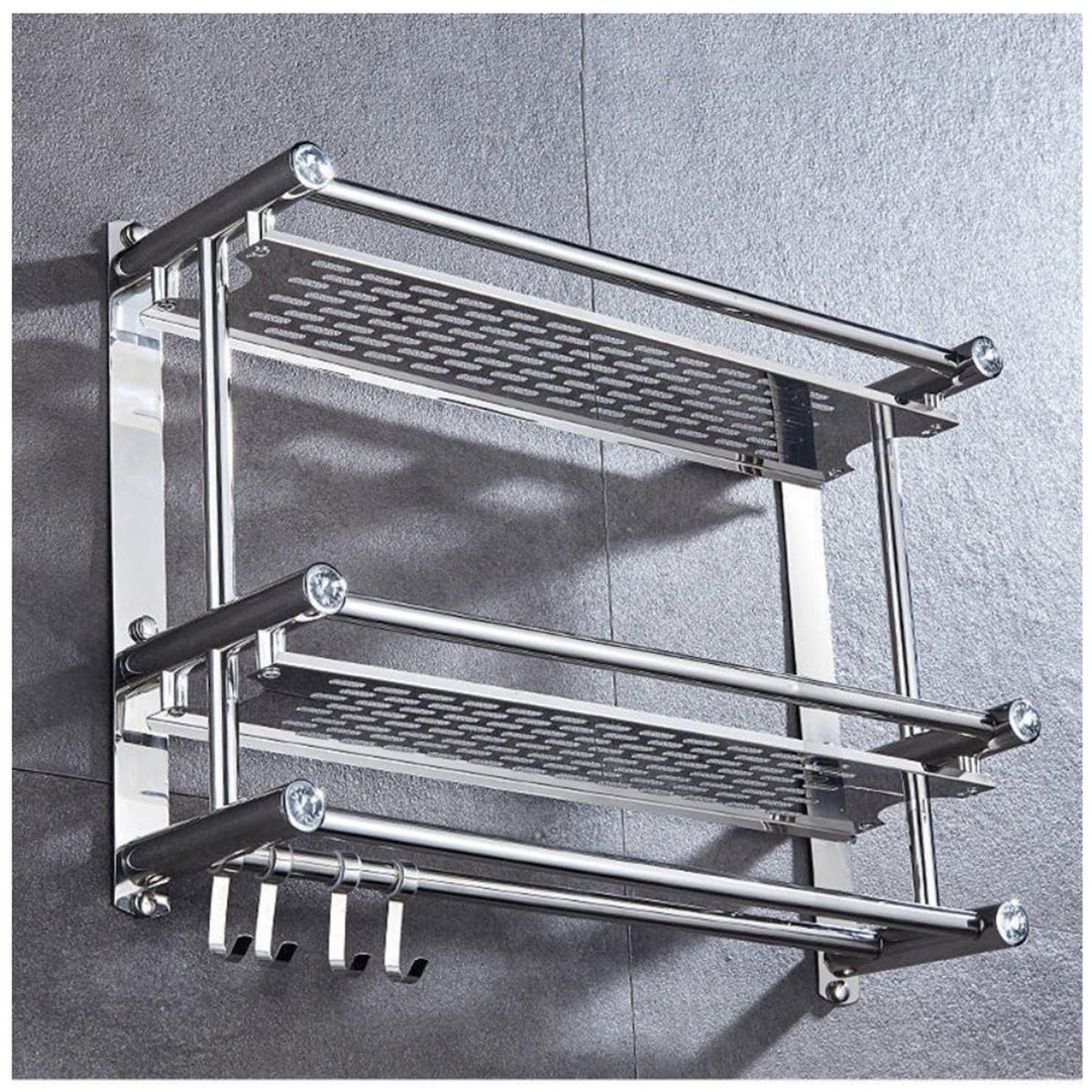 MINARI - Estante Colgador Organizador de Baño con Porta Toalla Elegante 352P