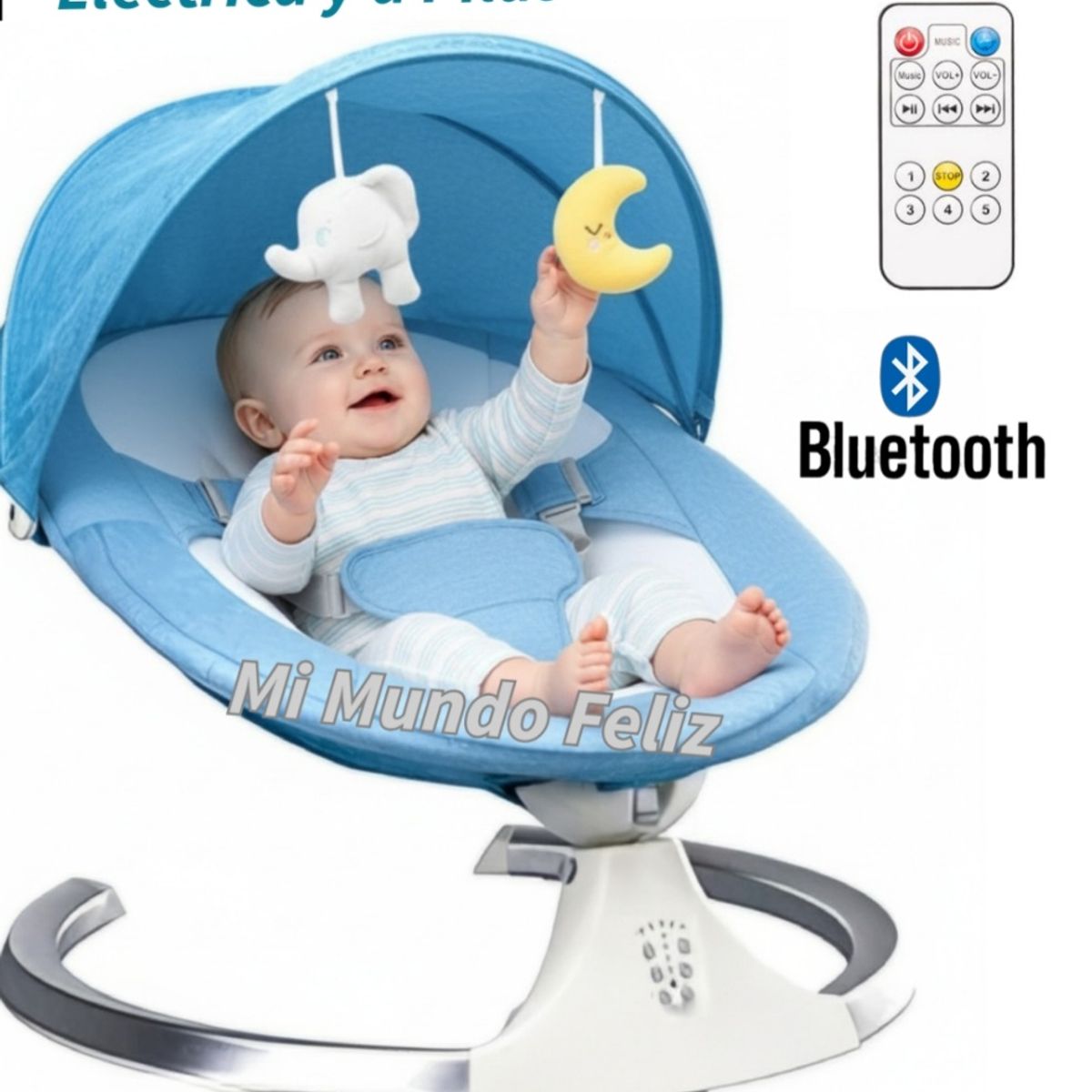 BABY - Mecedora para Bebe Swing Musical Electrica y Pilas BLue