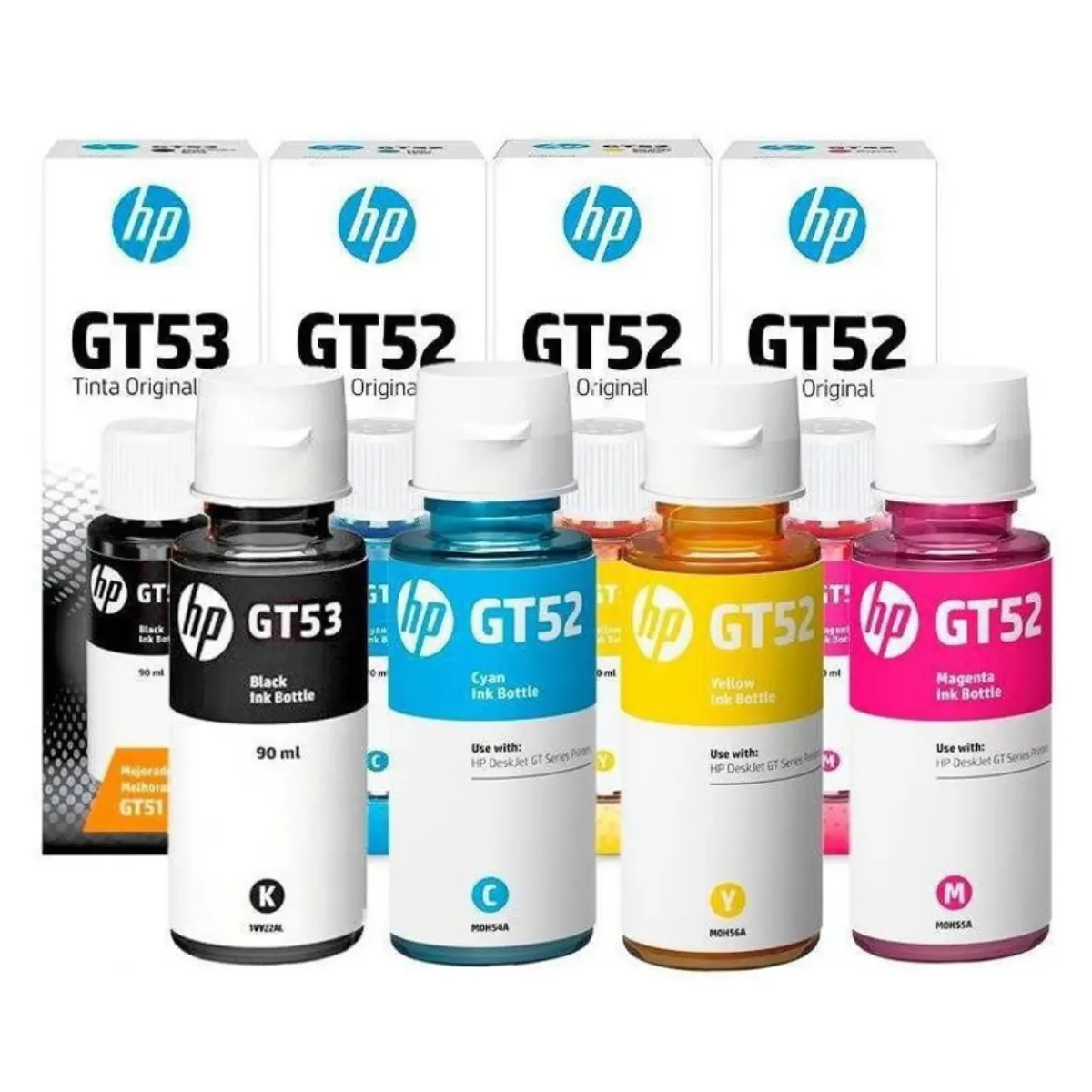 HP - Kit Tinta HP GT53 GT52 Pack Negro Cian Magenta Amarillo