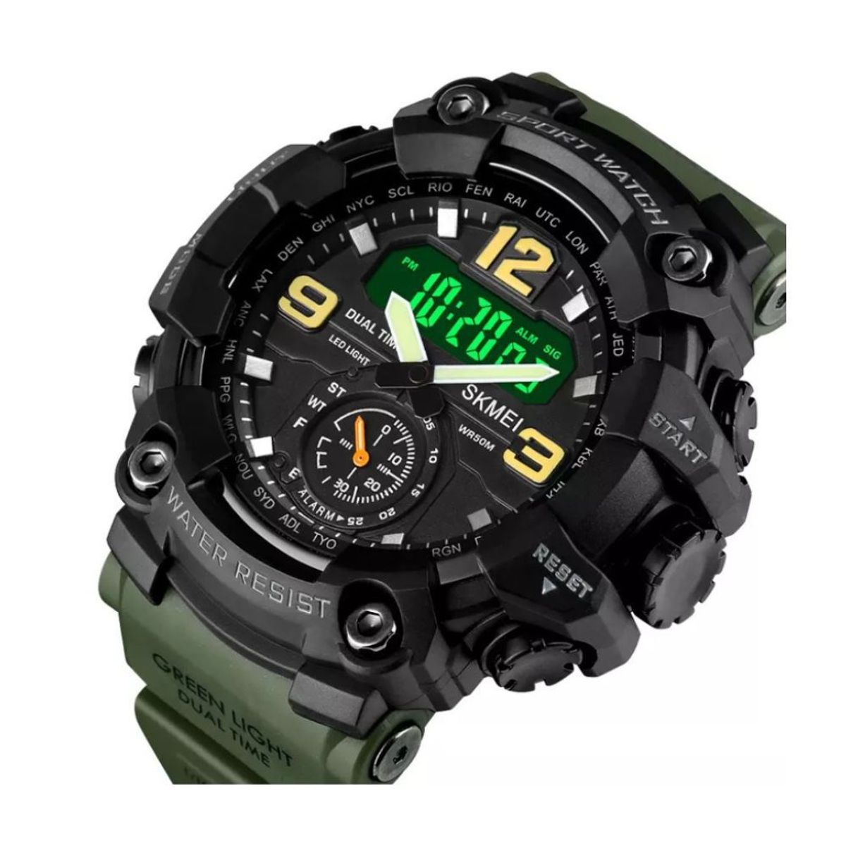 SKMEI - Reloj Skmei 1637 Digital Analogico Verde