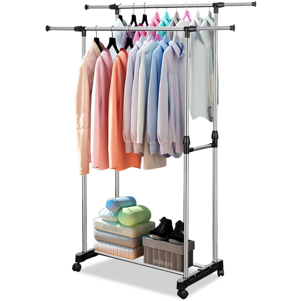 MINARI - Perchero Colgador Estante Organizador Exhibidor de Ropa 369P