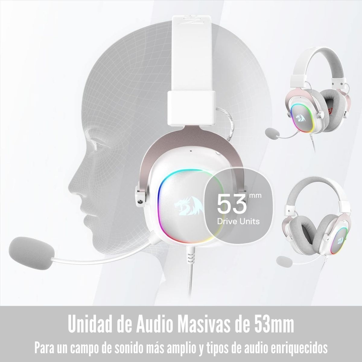 REDRAGON - Redragon - Audífono Zeus X H510 RGB Sonido 7.1 White